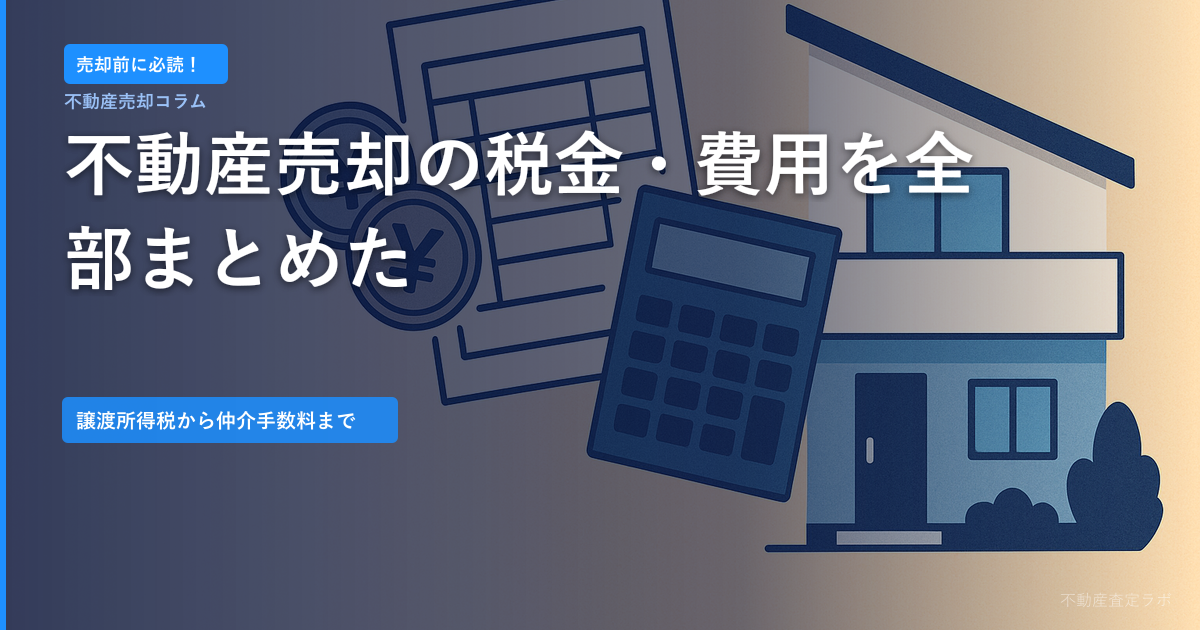 不動産売却にかかる税金・費用を全部まとめた｜譲渡所得税から仲介手数料まで